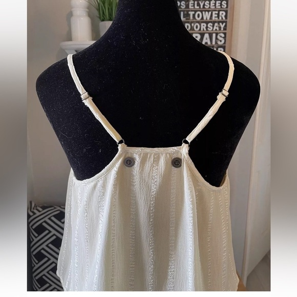 Tulle Tank Top Blouse M Cream Spaghetti Strap Layered Dainty Coquette Boho EUC - Picture 4 of 8